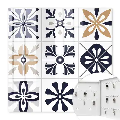 Decorative key box Geometric patterns in light tones