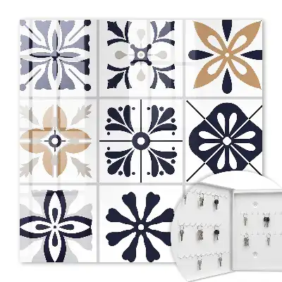 Decorative key box Geometric patterns in light tones