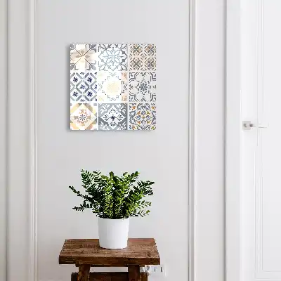 Wall mounted key cabinet Tile patterns in classic colors