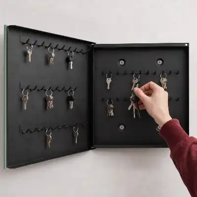 Wall mounted key box Marble elegance contrast