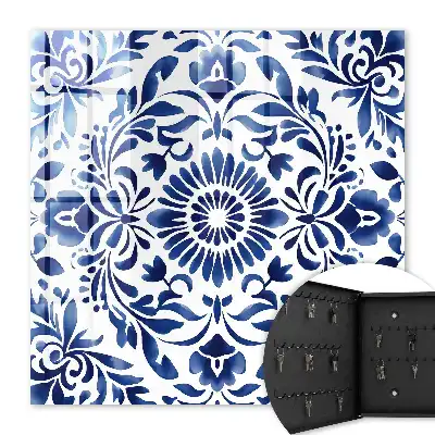 Key box for home Floral ornament in white background