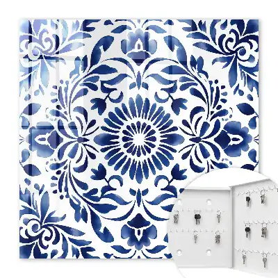 Key box for home Floral ornament in white background