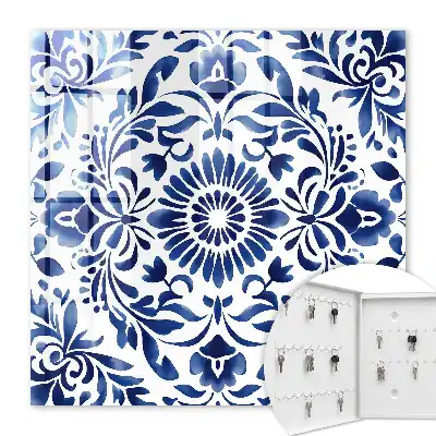 Key box for home Floral ornament in white background
