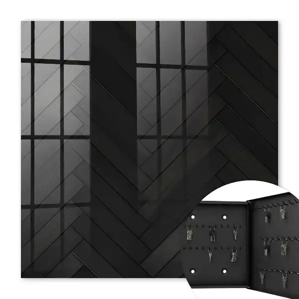 Decorative key box The dark elegance of herringbone wood