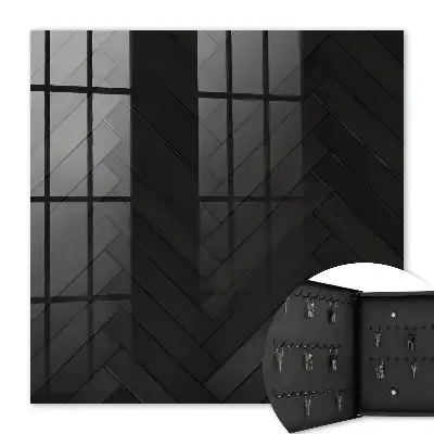 Decorative key box The dark elegance of herringbone wood