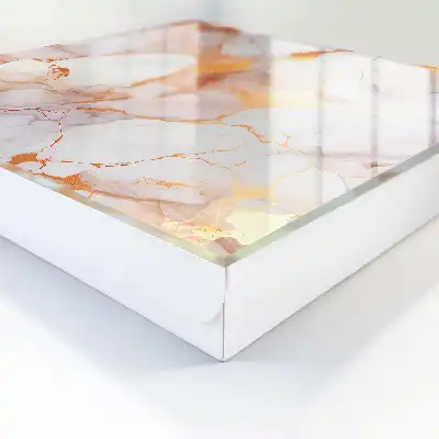 Wall mounted key cabinet Marble elegance with copper lines