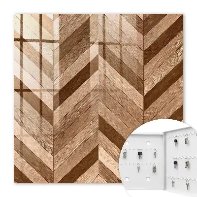 Key box for home Wooden herringbone dynamics