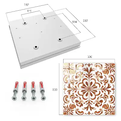 Wall mounted key cabinet Ornamental pattern with floral motifs