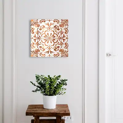 Wall mounted key cabinet Ornamental pattern with floral motifs