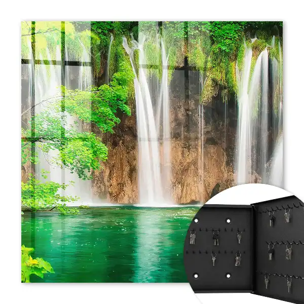 Key box for home Green waterfall of turquoise water