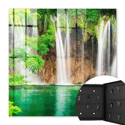 Key box for home Green waterfall of turquoise water