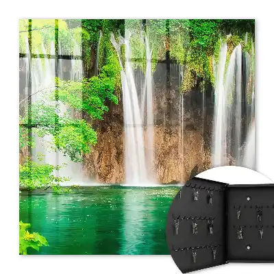 Key box for home Green waterfall of turquoise water