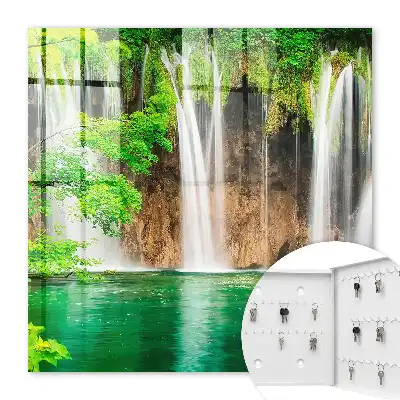 Key box for home Green waterfall of turquoise water