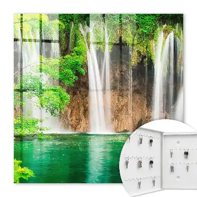 Key box for home Green waterfall of turquoise water