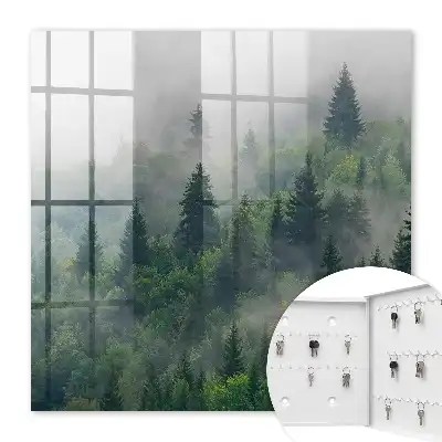 Decorative key box Misty forest, mysterious atmosphere