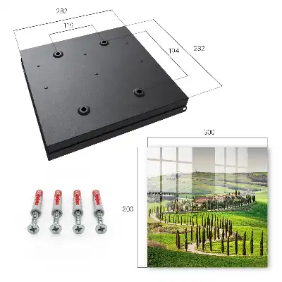 Wall mounted key cabinet Tuscan landscape of a hill with cypresses