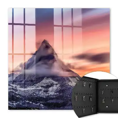 Decorative key box Mountain magic sunset