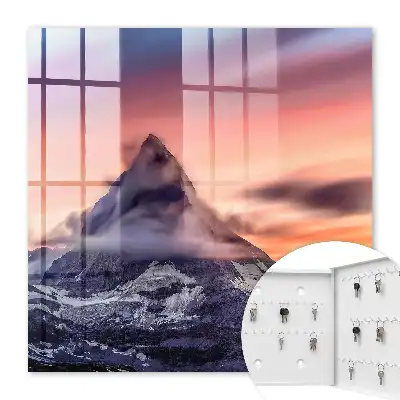 Decorative key box Mountain magic sunset