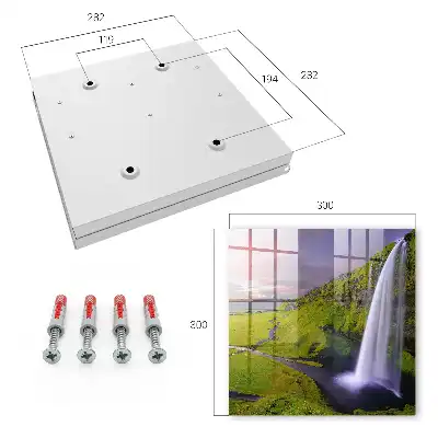 Wall mounted key cabinet Mountain Waterfall of Colorful Sky