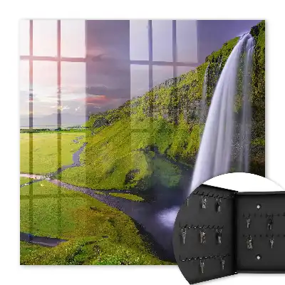 Wall mounted key cabinet Mountain Waterfall of Colorful Sky