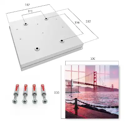 Wall mounted key cabinet The city bridge in pink colors