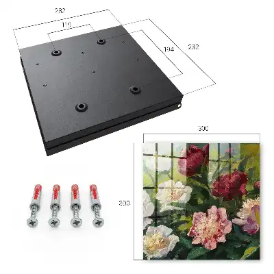 Key box for home Colorful flowers in a green background