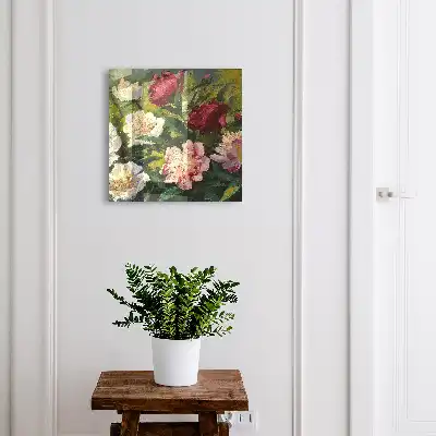 Key box for home Colorful flowers in a green background