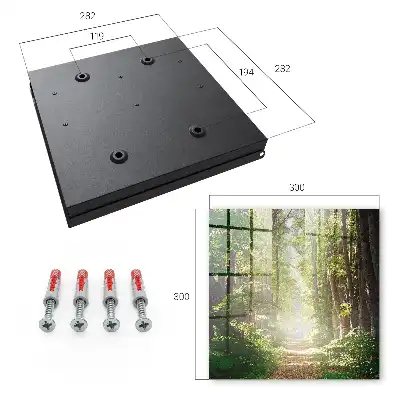 Wall mounted key box Forest landscape with green trees