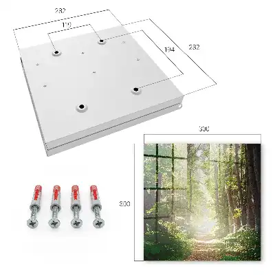 Wall mounted key box Forest landscape with green trees