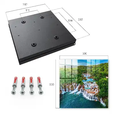 Wall mounted key cabinet Waterfalls of nature lush greenery