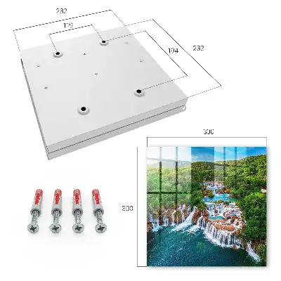 Wall mounted key cabinet Waterfalls of nature lush greenery