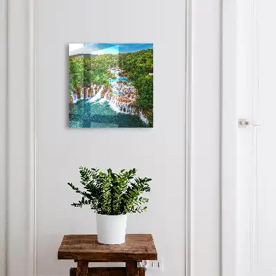 Wall mounted key cabinet Waterfalls of nature lush greenery