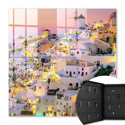 Key cabinet Greek landscape at sunset