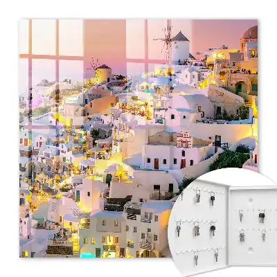 Key cabinet Greek landscape at sunset