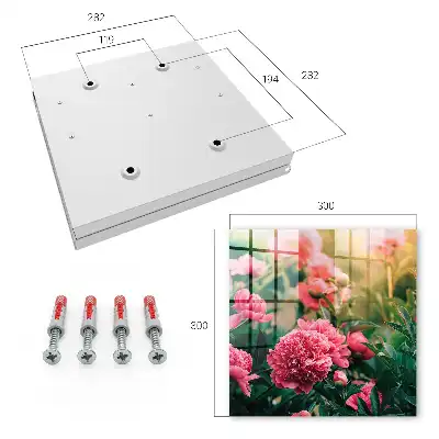 Wall mounted key box Pink peonies in a natural setting