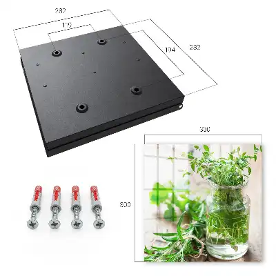 Wall mounted key box Green herbs in a wooden vessel