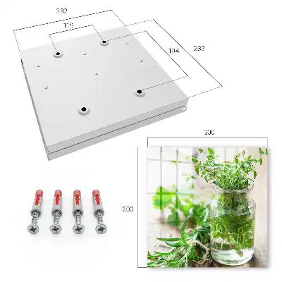 Wall mounted key box Green herbs in a wooden vessel