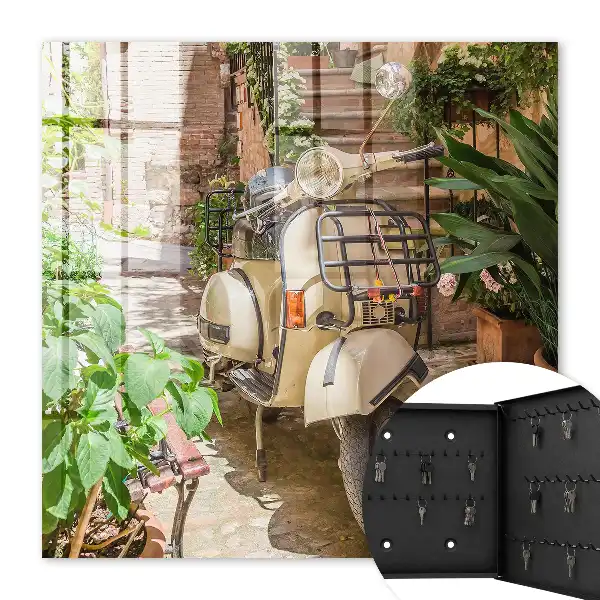 Wall mounted key cabinet Italian atmosphere street green