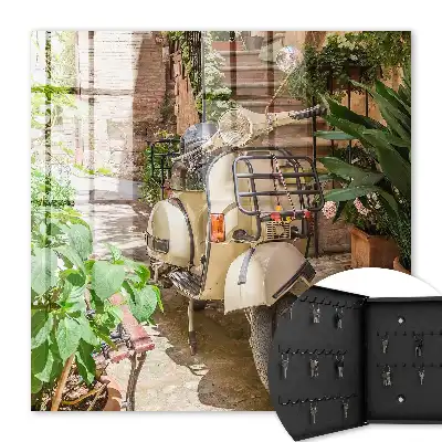 Wall mounted key cabinet Italian atmosphere street green