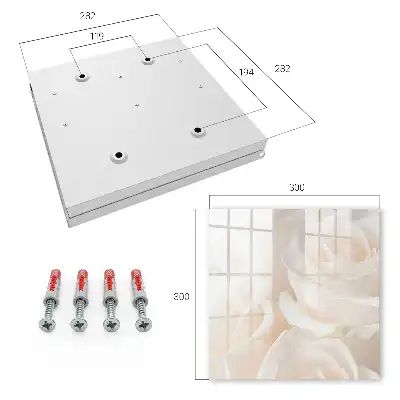 Wall mounted key box Creamy roses of a calming composition