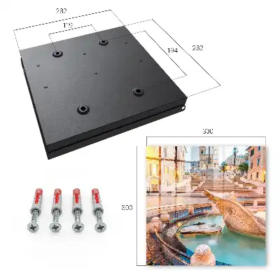 Key box for home Urban elegance with a fountain and stairs