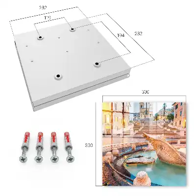 Key box for home Urban elegance with a fountain and stairs