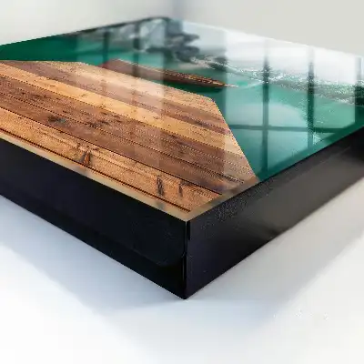 Wall mounted key box A mountain lake surrounded by peaks
