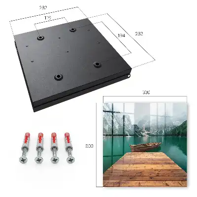 Wall mounted key box A mountain lake surrounded by peaks
