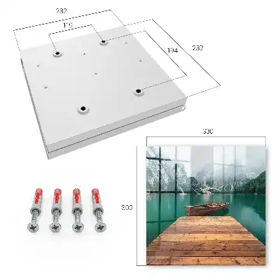 Wall mounted key box A mountain lake surrounded by peaks