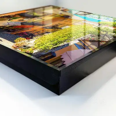 Key box for home A colorful town with houses