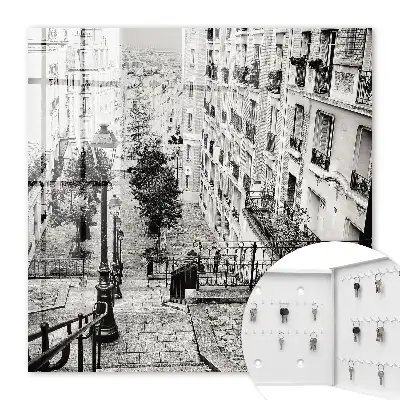 Decorative key box Urban charm surrounded by tenement houses