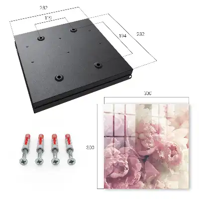 Key cabinet Cream pink peony flowers