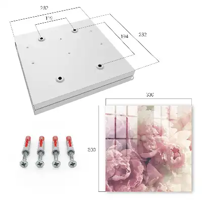 Key cabinet Cream pink peony flowers