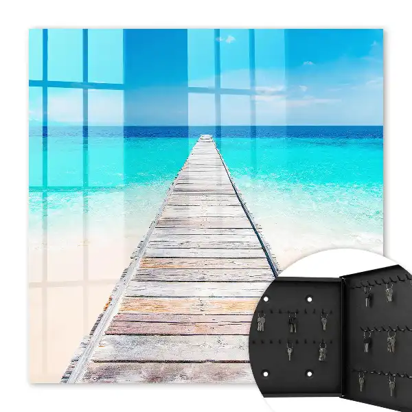 Wall mounted key box The sea haven of the turquoise ocean